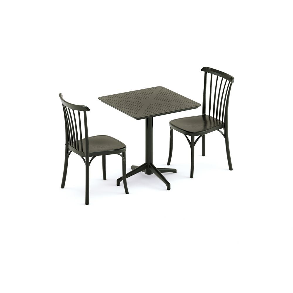 2 KİŞİLİK SİYAH CAFE BAHÇE MASA SANDALYE TAKIMI