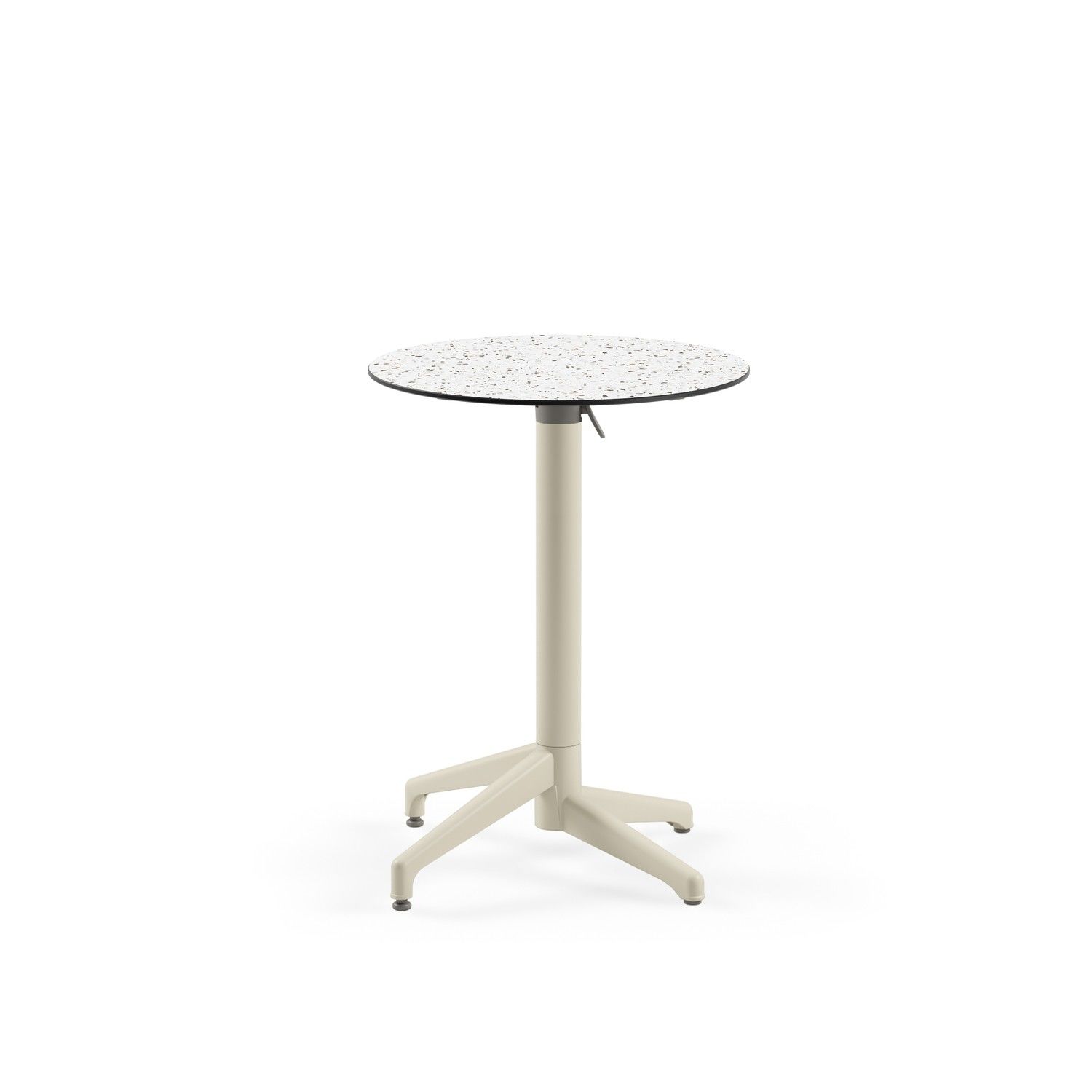 Terrazzo Desenli Compact Katlanır Mutfak Masası – 60 cm Yuvarlak, Paslanmaz, Yerli Üretim, İç ve Dış Mekan Kullanımı için Dayanıklı Masa