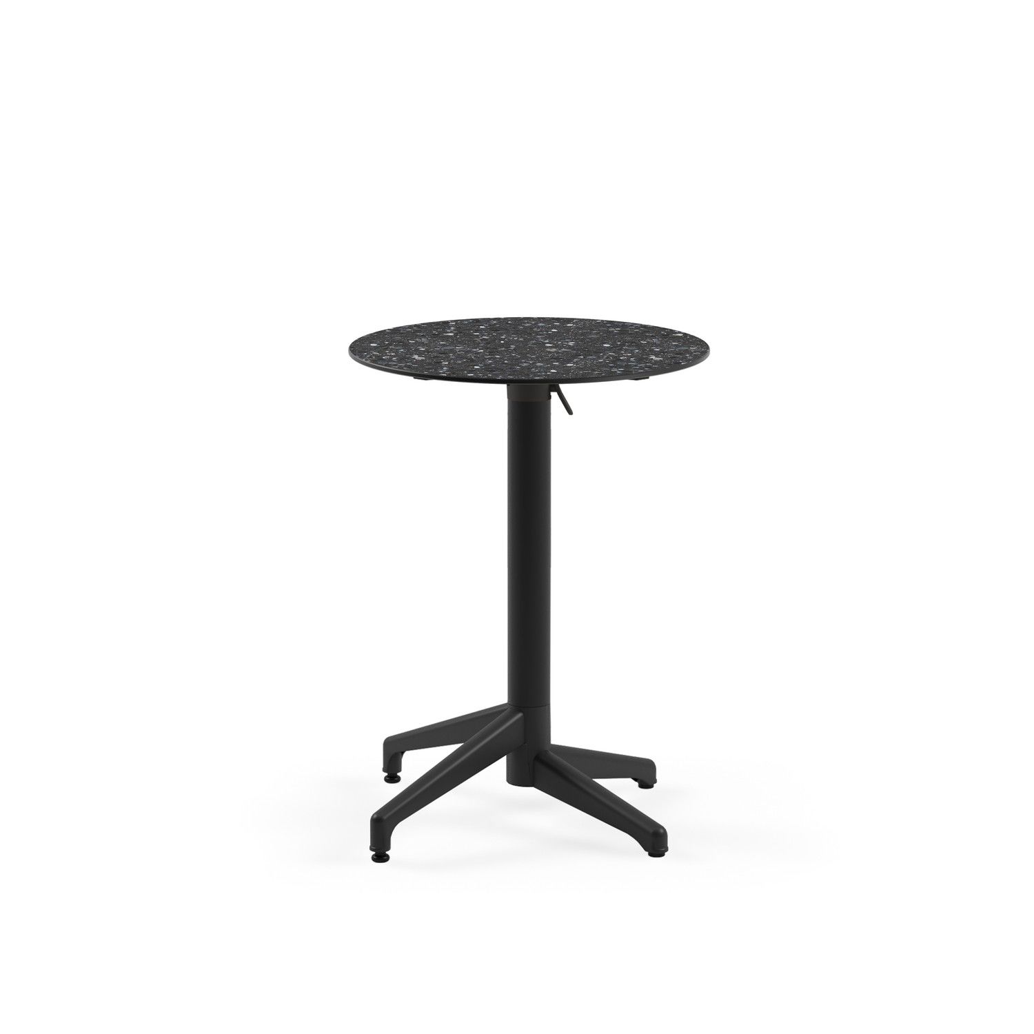 Compact Katlanır Bahçe Masası – 60 cm Terrazzo Mermer Desenli, Paslanmaz, Yerli Üretim, CATAS Testli, Restaurant, Cafe İç ve Dış Mekan Kullanımına Uygun