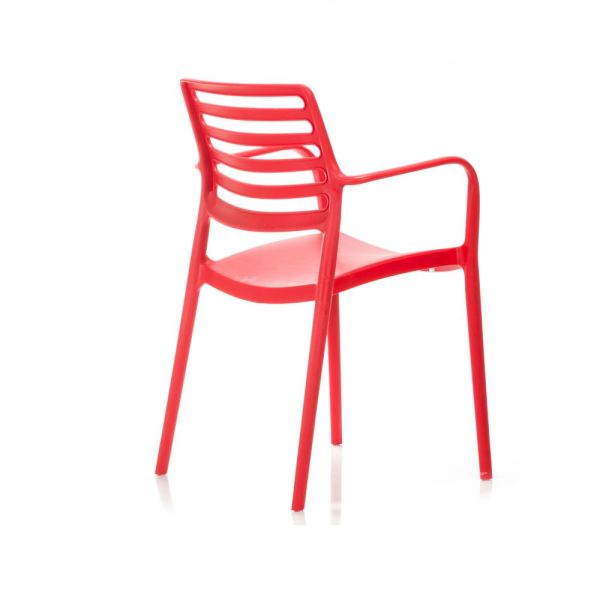 Bella kırmızı kollu dış mekan bahçe sandalyesi