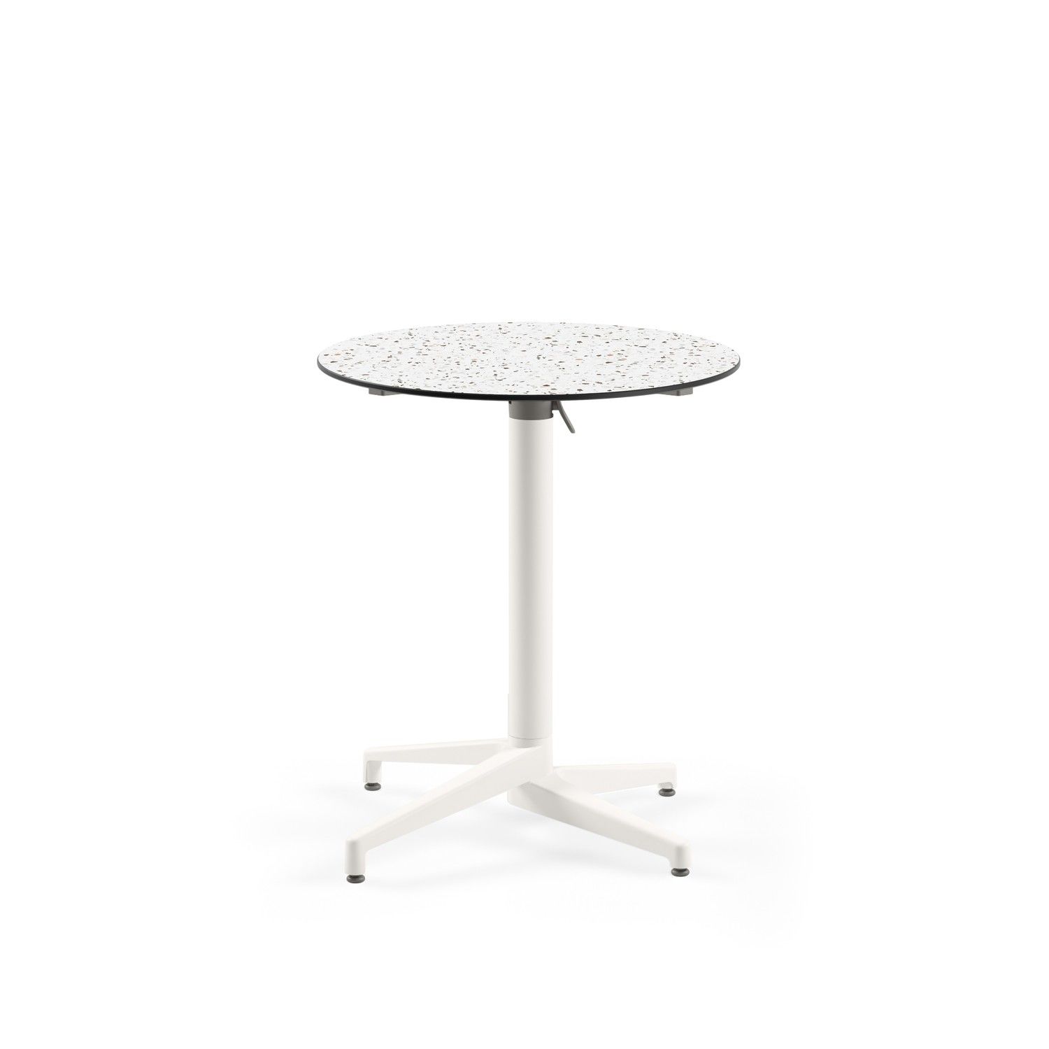Terrazzo Desenli Compact Katlanır Kafe Masası - Paslanmaz, 70 cm Yuvarlak, Bahçe Dış Mekan Ve İç Mekan Kullanımı için Dayanıklı Masa