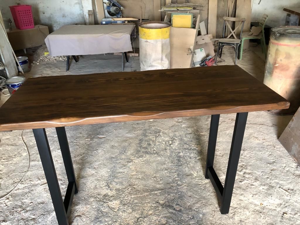 Doğal Kütük Ağaç Bar Masası 160x60.cm