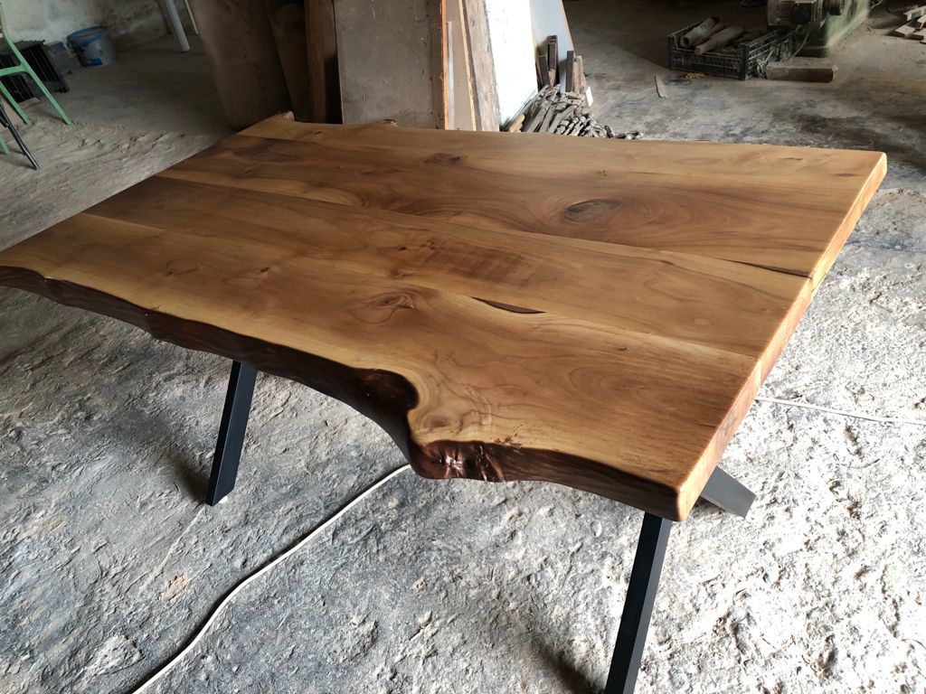 Naturel Doğal Kenar Ceviz Ağacı Kütük Masa Ölçüsü 160x85.cm
