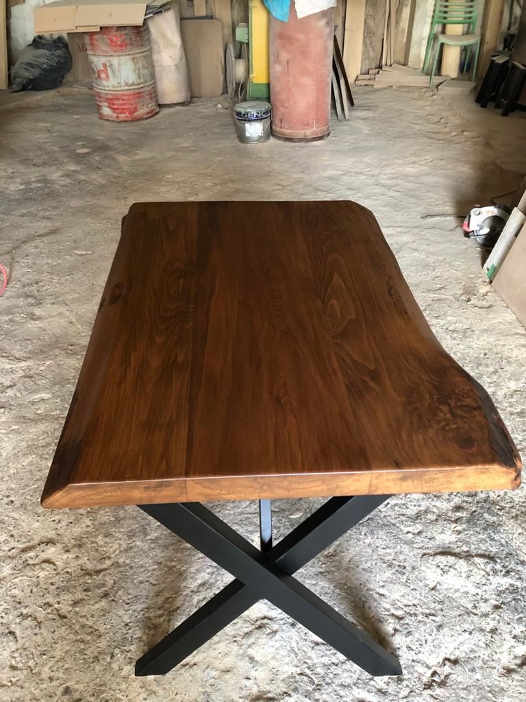 Ceviz Rengi Küçük Kütük Masa 75x100.cm