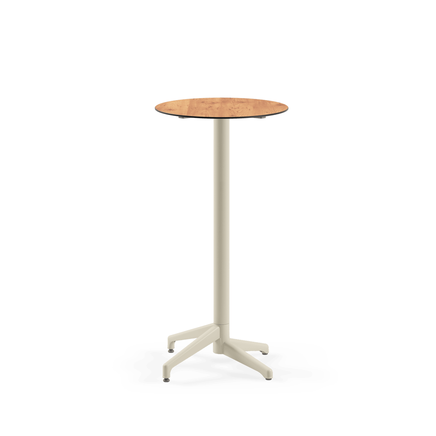 Compact Paslanmaz Bistro Kokteyl Bahçe Bar Masası – Novecento Ahşap Laminat, Dış Mekan ve İç Mekan Kullanımına Uygun, 60 cm Yuvarlak