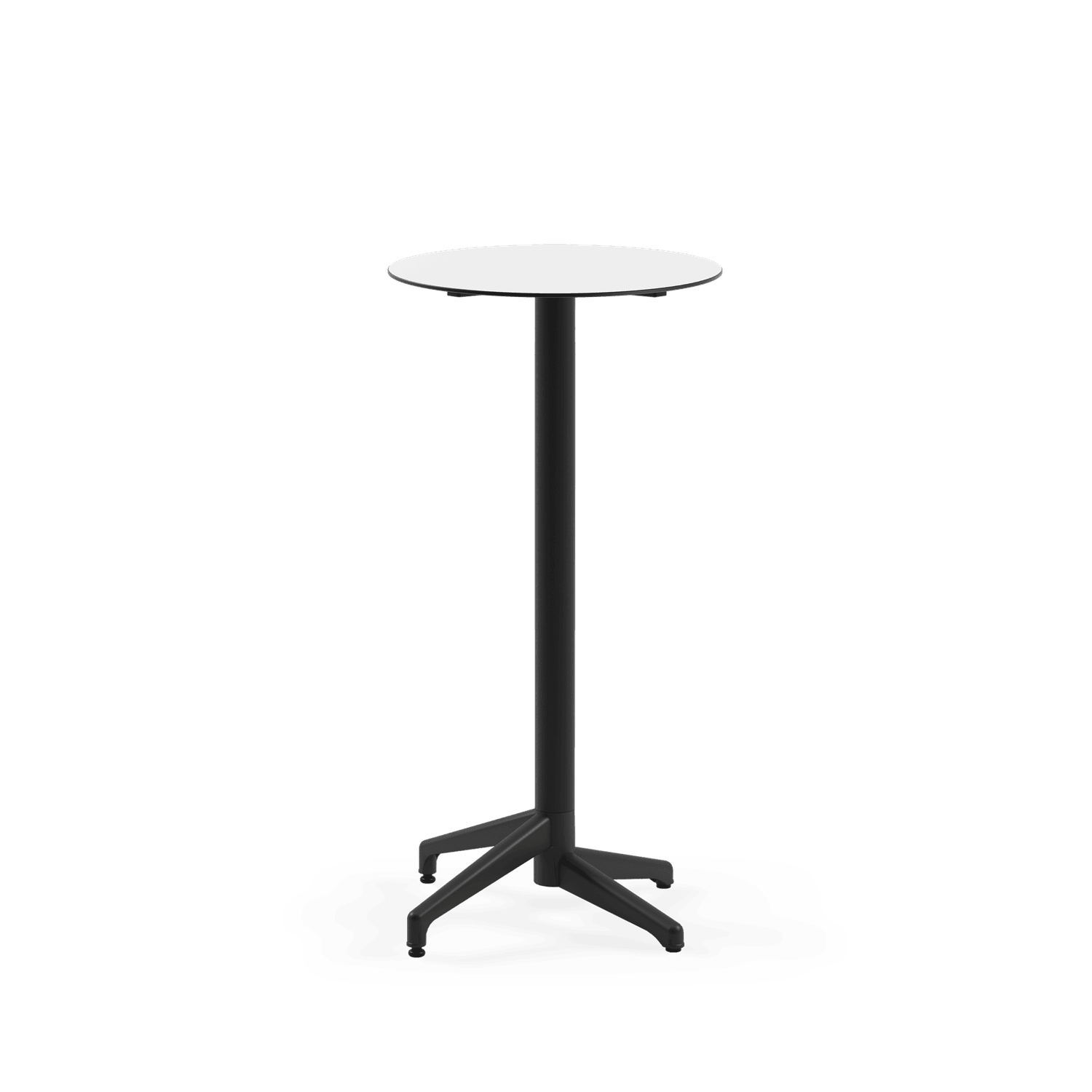 Compact Paslanmaz Yuvarlak Bar Masası - Beyaz Laminat Üst, Dış Mekan Bahçe ve Mutfak Kullanımı için Dayanıklı, 60 cm Çap