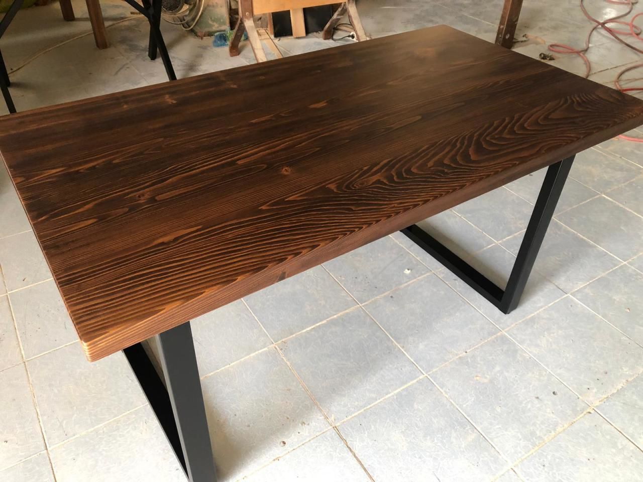 Düz Kenar Kütük Masa 75x140.cm