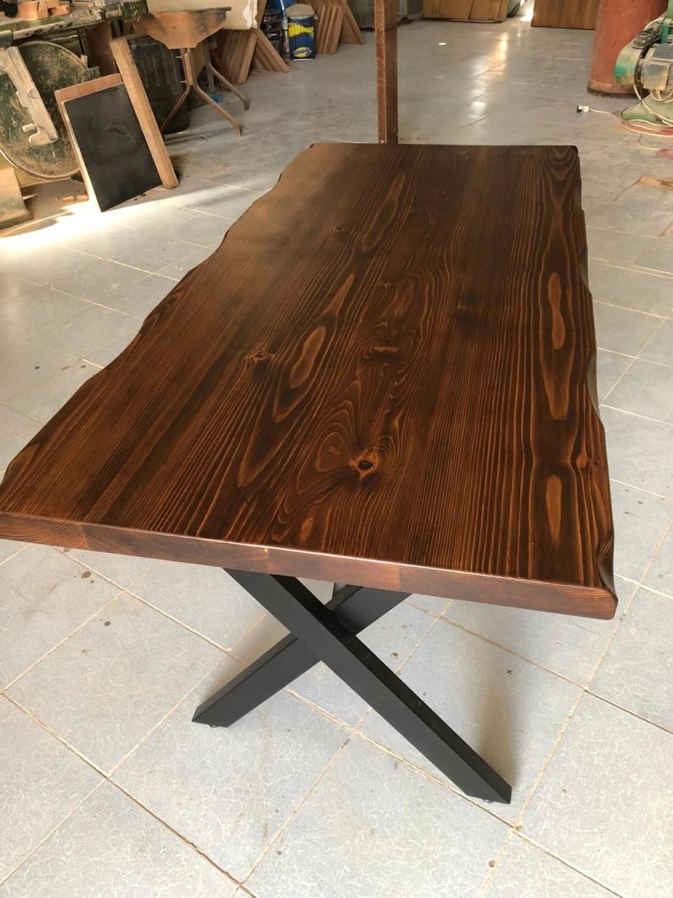 Kütük Ahşap Cafe Masası 75x120.cm