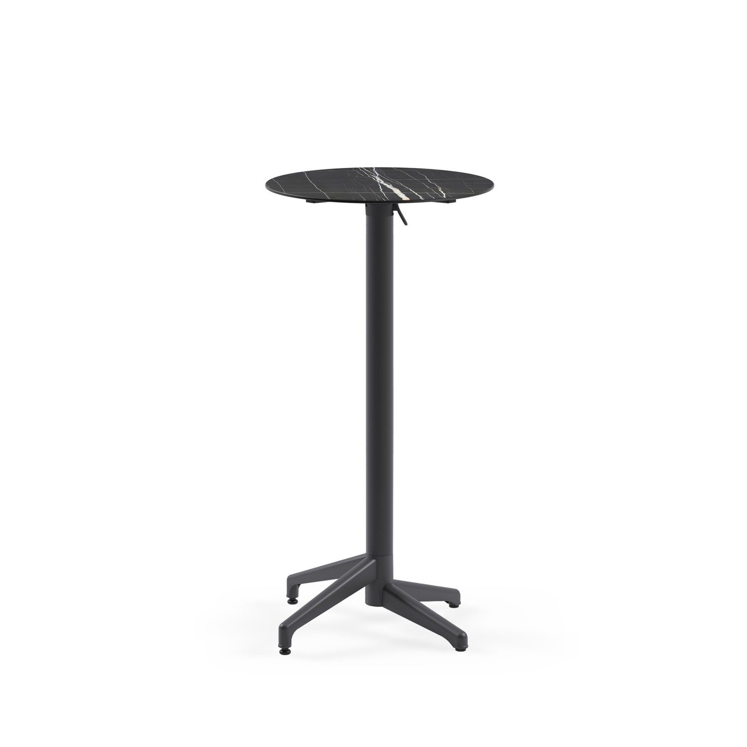 Compact Paslanmaz Katlanır Bar Masası - 60 cm Çap, Örtü Sermeden Kullanılabilir, Isıya ve Çizilmeye Dayanıklı, Şık ve Sağlam