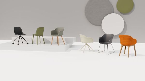 Polipropilen Plastik Metal Krom Dönebilir Ayak Beyaz Ofis Sandalyesi