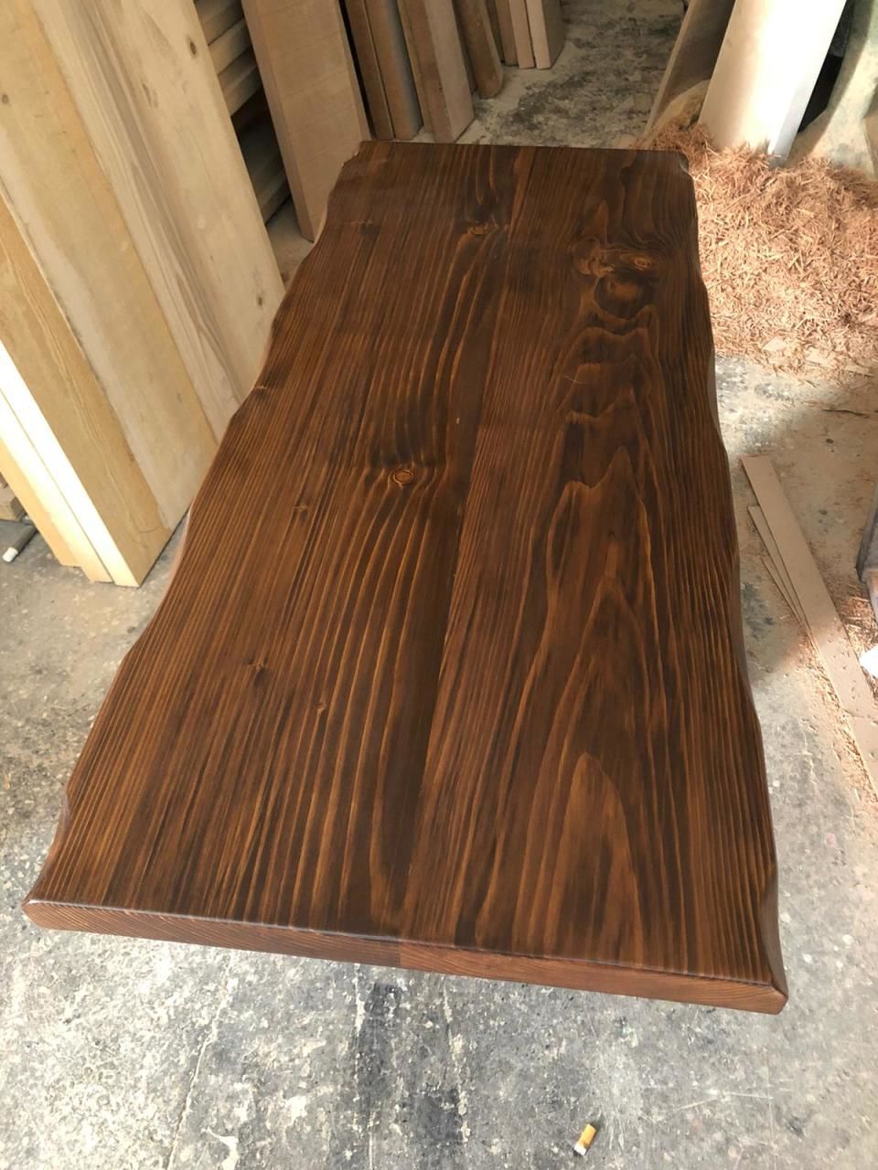 Göknar Ağacı Ceviz Kütük Masa Üstü Tablası 60X120