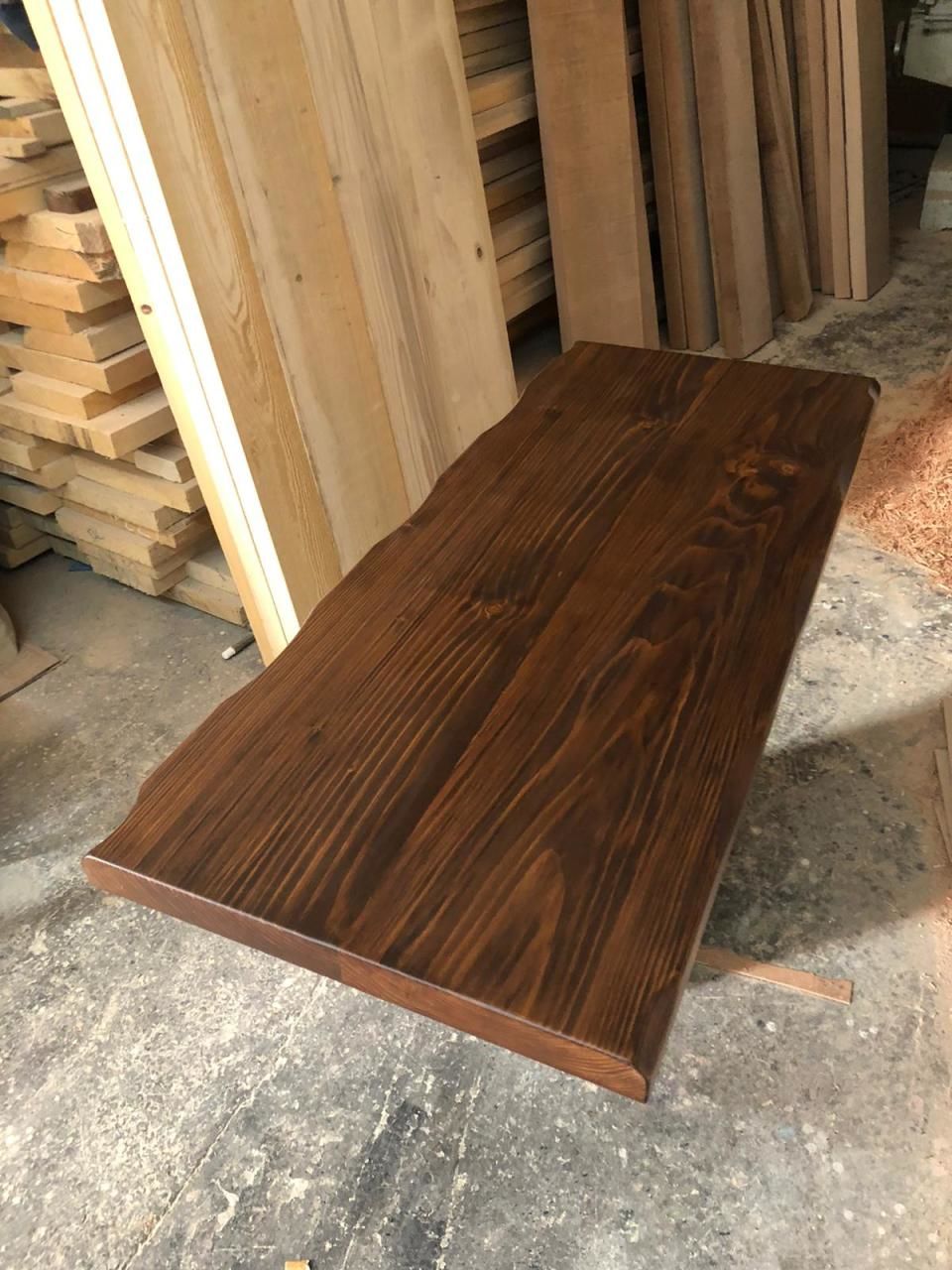 Göknar Ağacı Ceviz Kütük Cafe Masa Tablası İmalatı 50X120