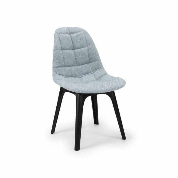 Poliproplen Plastik Siyah Ayak Ergonomik Hafif Buz Mavi Kumaş Mutfak Sandalyesi