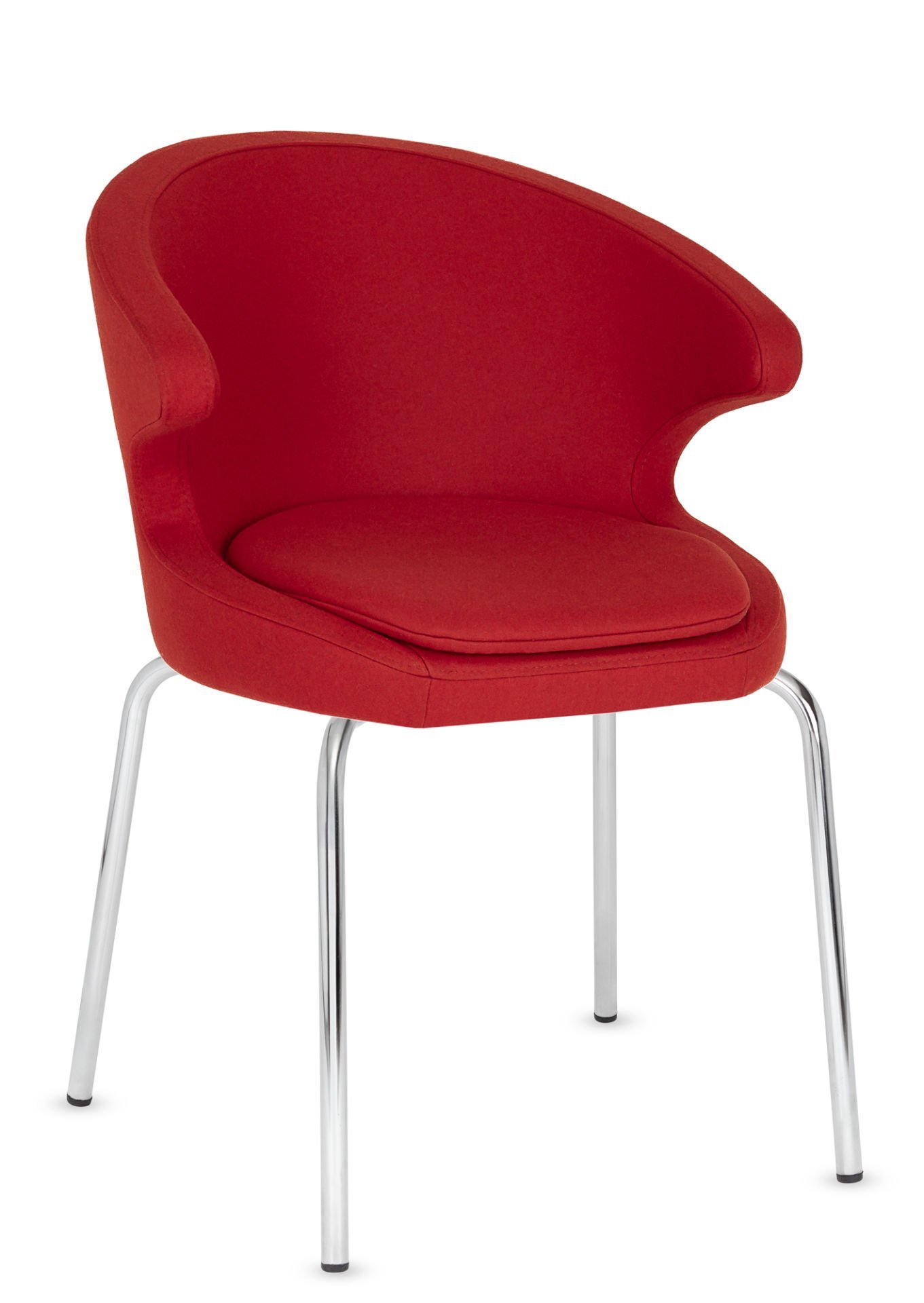 Dali Kırmızı Sandalye | Ergonomik Mutfak Salon Cafe Kafe Restaurant Otel İçin Şık Krom Ayaklı Tasarım