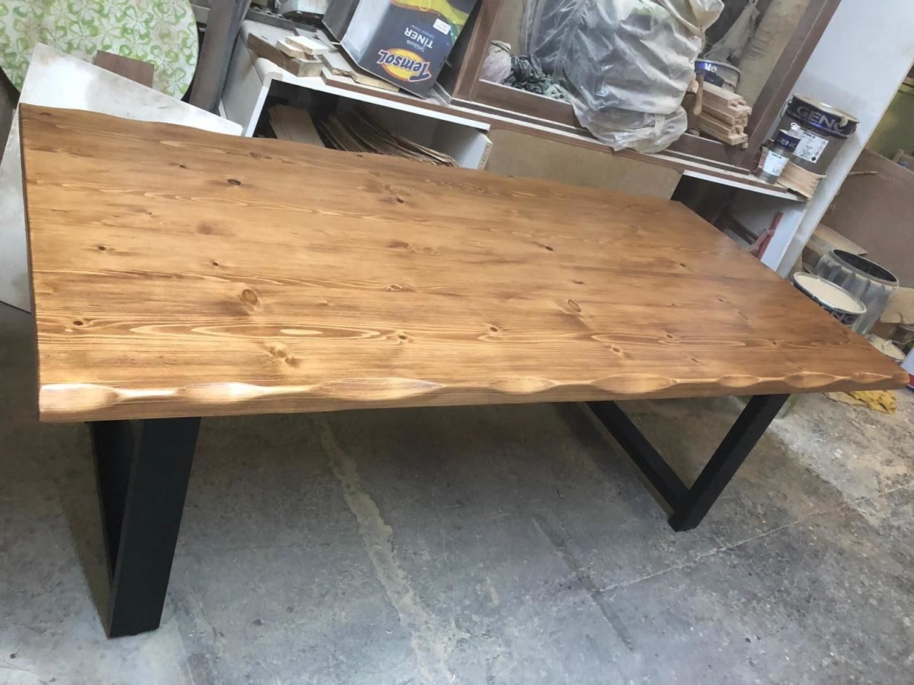 Doğal Ahşap Kütük Toplantı Masası 100x200