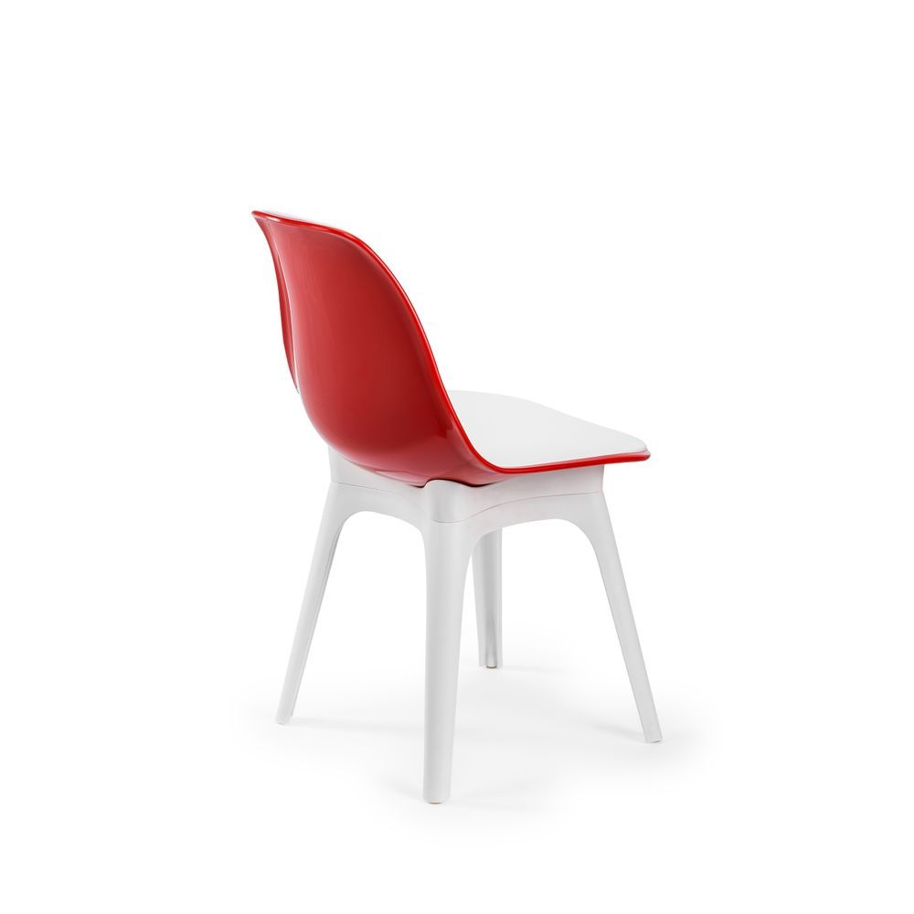Çift Renk Kırmızı Beyaz Ergonomik Modern Dış Mekan Bahçe Mutfak Sandalyesi