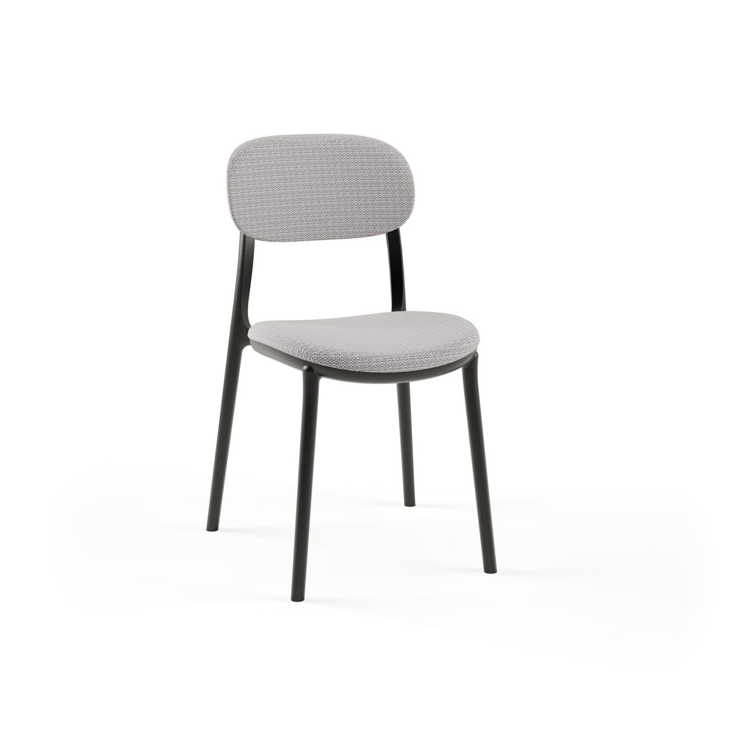 Siyah Plastik Gri Kumaş Cafe Sandalyesi | Dayanıklı, İstiflenebilir, Hafif, Modern Tasarım, Mutfak, Salon, Restaurant, Otel, Kafe İçin Ideal Sandalye