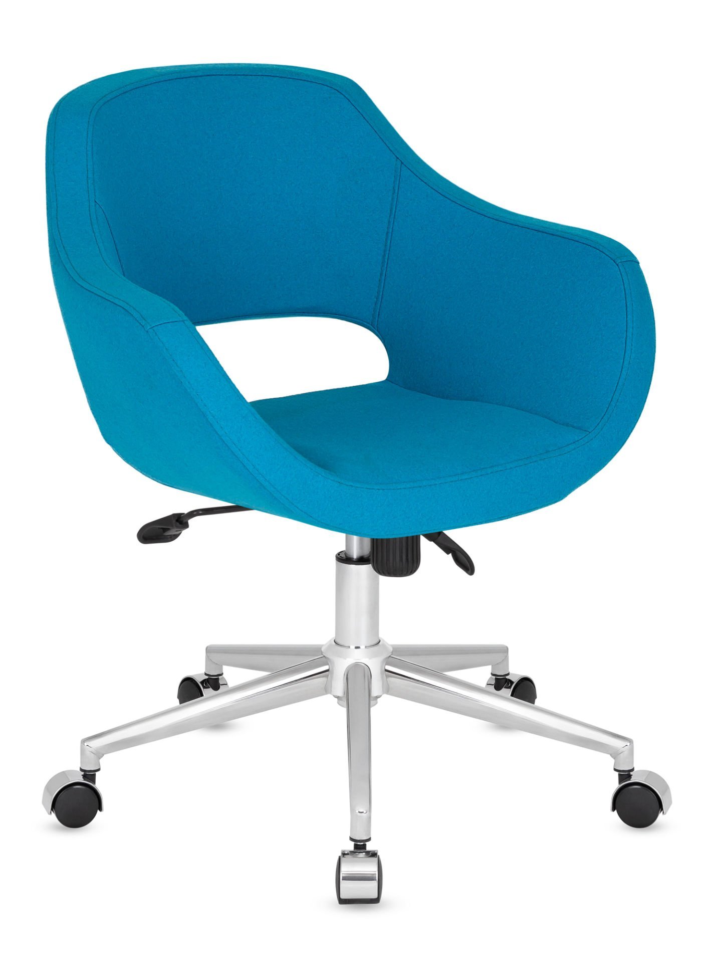 Ultra Mavi Kaşe Kumaş Ergonomik Ofis Çalışma Koltuğu | Yükseklik Ayarlı, Multi Tilt Mekanizmalı, Krom Ayaklı Şık ve Konforlu Personel & Sekreter Koltuğu