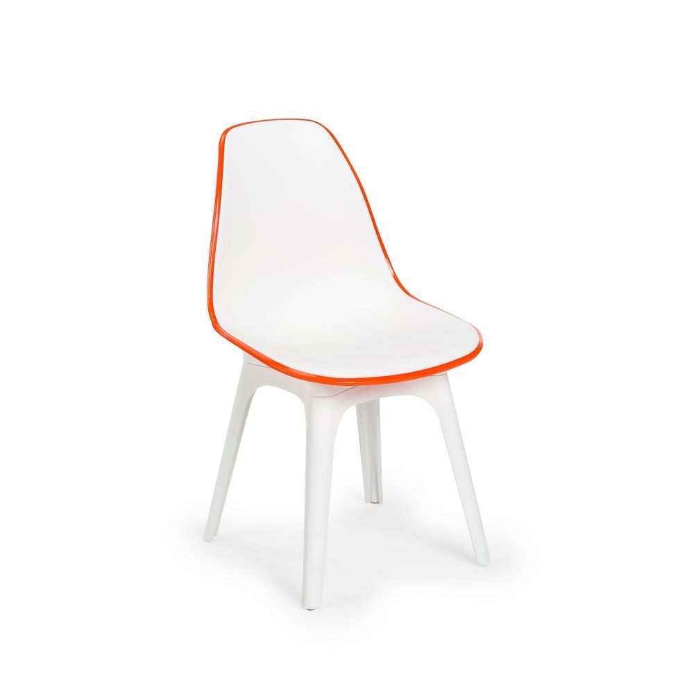 Çift Renk Portakal Turuncu Beyaz Ergonomik Modern Bahçe Sandalyesi