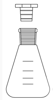 Cam Teknik LG009.04.2901 Erlen, Şilifli, Plastik kapaklı 100 ml Hacim, NS: 29/32