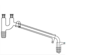 Cam Teknik LG012.15.1402 Distilasyon Köprüsü, Termometre girişli, Soğutuculu, Vakum çıkışlı, Claisen tipi Dişi NS: 14,5/23 - Erkek NS: 29/32