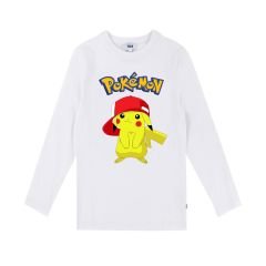 Pokemon Pikachu Pikaçu Uzun Kollu Çocuk Tişört Unisex
