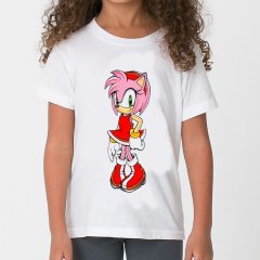 Sonic Amy Rose Çocuk Tişört Beyaz Unisex