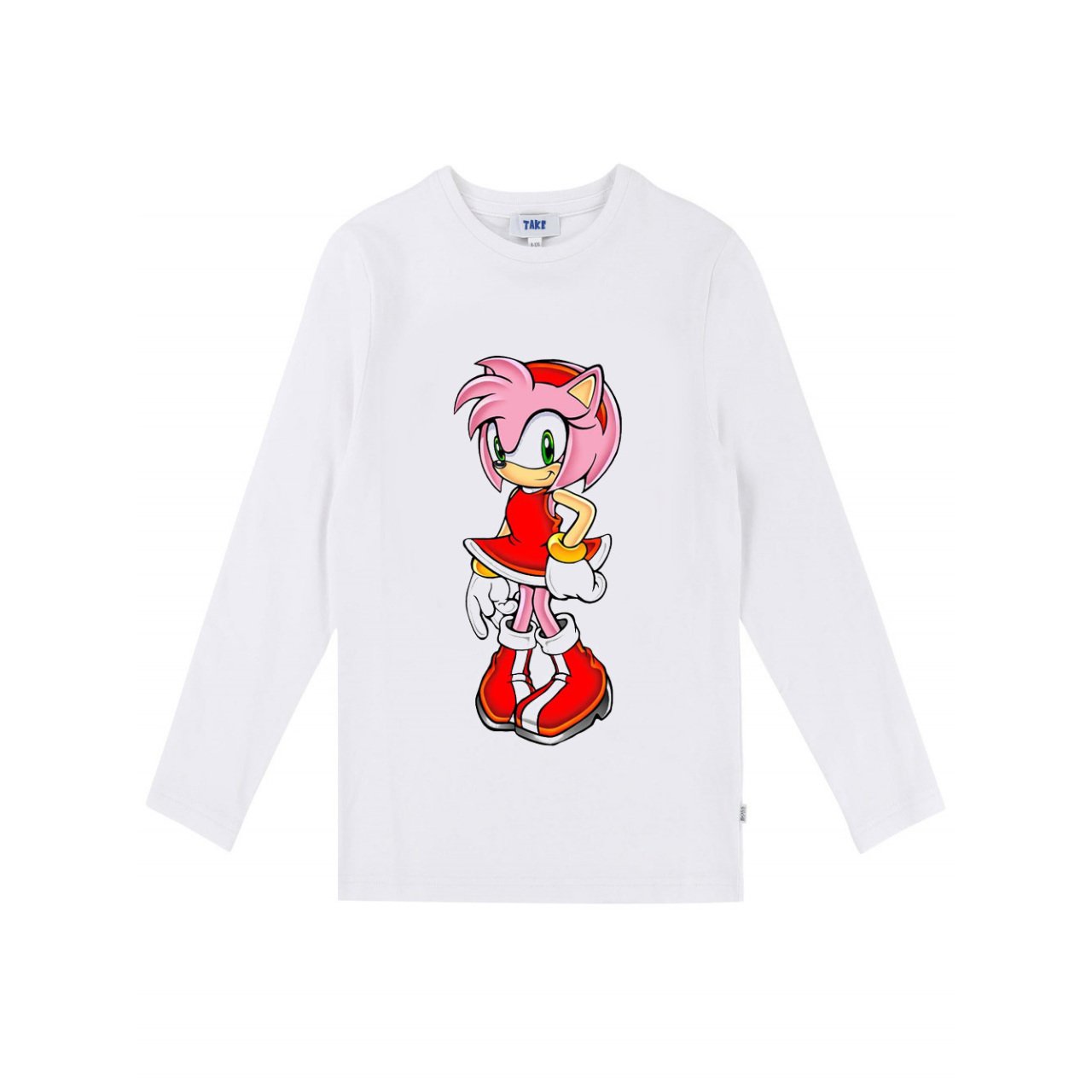 Sonic Amy Rose Uzun Kol Çocuk Tişört Beyaz Unisex