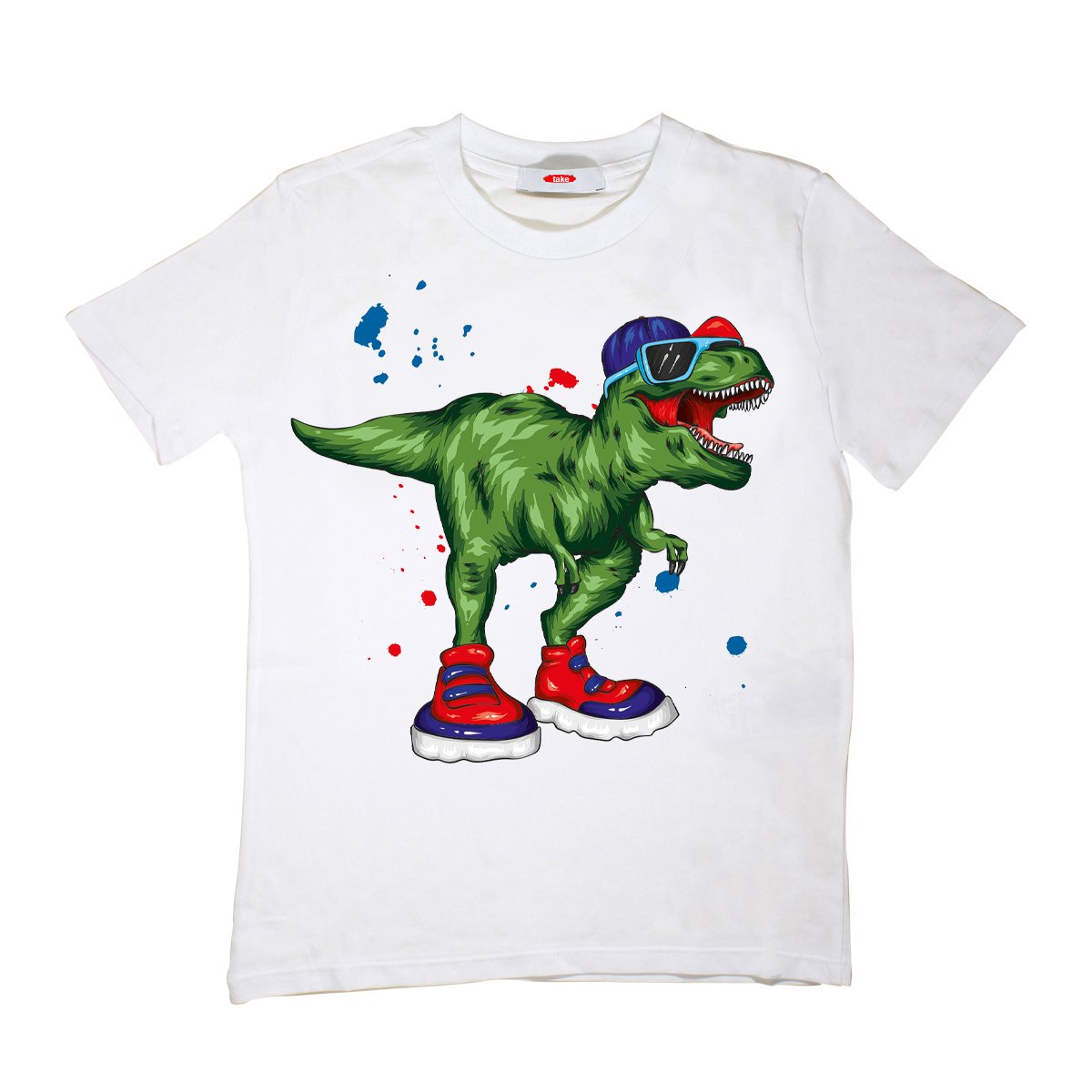 Cool Dinozor Çocuk Tişört Beyaz Unisex