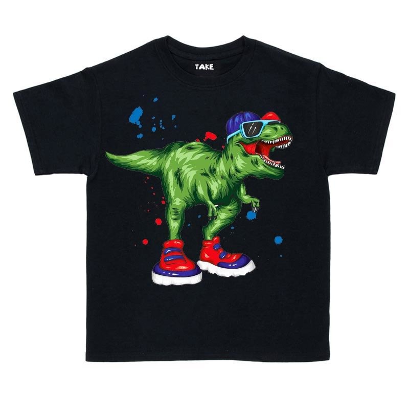 Cool Dinozor Çocuk Tişört Siyah Unisex