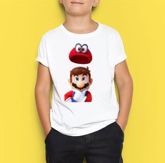 Super Mario Çocuk Tişört Beyaz Unisex