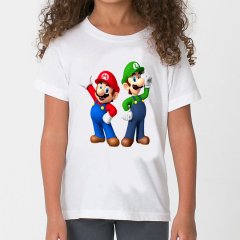 Mario And Luigi Çocuk Tişört Beyaz Unisex