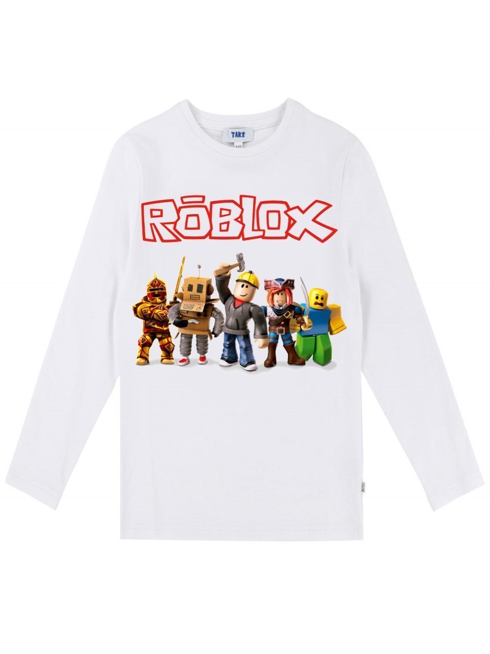 Roblox Çocuk Tişört Uzun Kol Beyaz Unisex