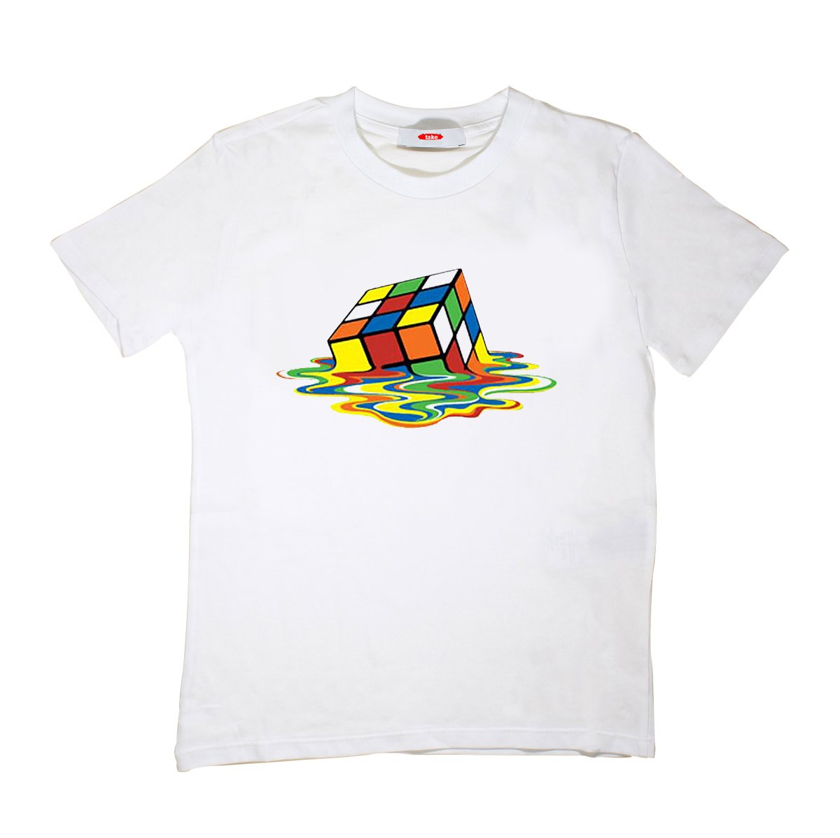 Melted Rubik's Cube Çocuk Tişört Beyaz Unisex