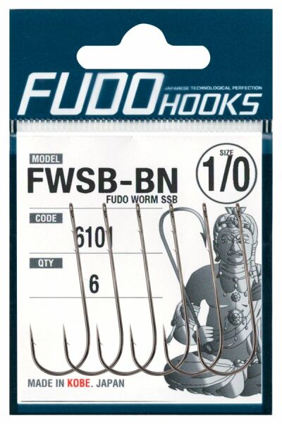 Fudo 6101 Worm SSB Black Nikel Uzun Pala Tırnaklı İğne 3/0