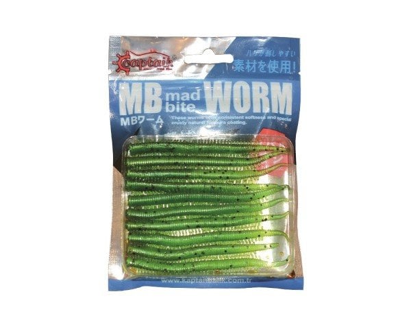 Captain 3523 Mad Bite Eart Worm 8cm Aromalı LRF Silikon Yem 10'lu Set