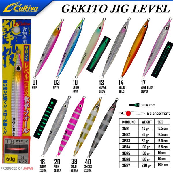 Cultiva  31876 Gekito Jig Level 180g 18.0cm