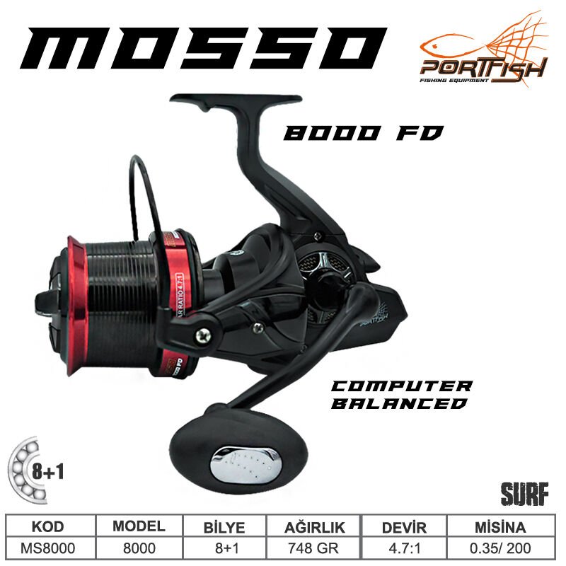 Portfish Mosso 8000  fd Surf Olta Makinası 8+1 bb