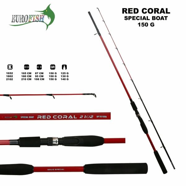 Red Coral 2 Parça Bot Tekne Kamışı 150G 165 cm