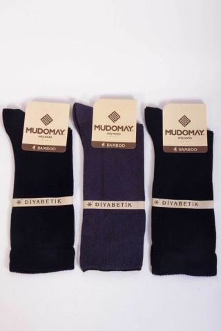 MUDOMAY Modal&Corespun Diabetik Erkek Çorabı 46001 Siyah