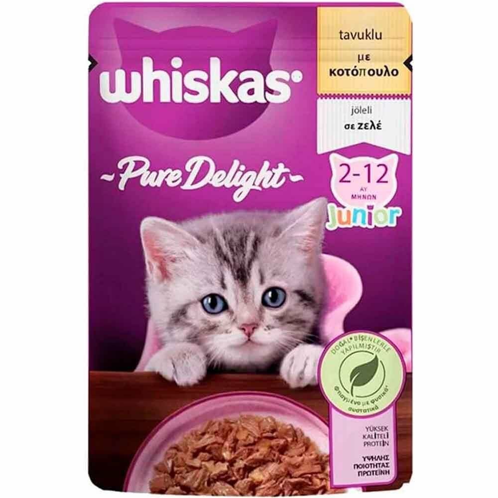 Whiskas Pure Delight Tavuklu Yavru Kedi Maması 85 Gr 28 Adet