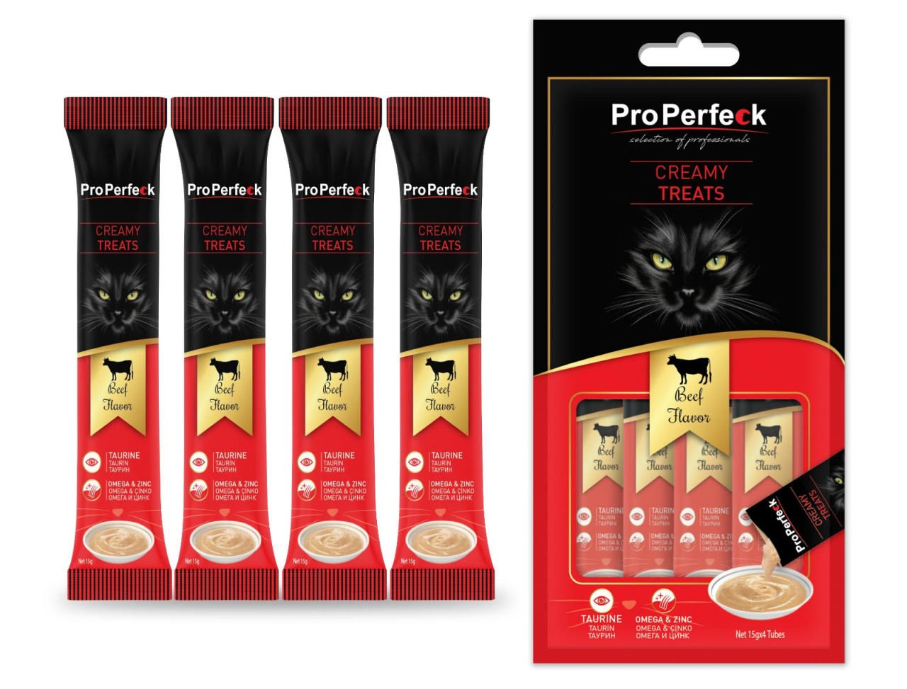 Pro Perfeck Sığır Etli Krema Kedi Ödülü 4x15 gr