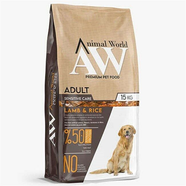 Animal World Sensitive Lamb Rice Kuzu Etli Yetişkin Köpek Maması 15 Kg