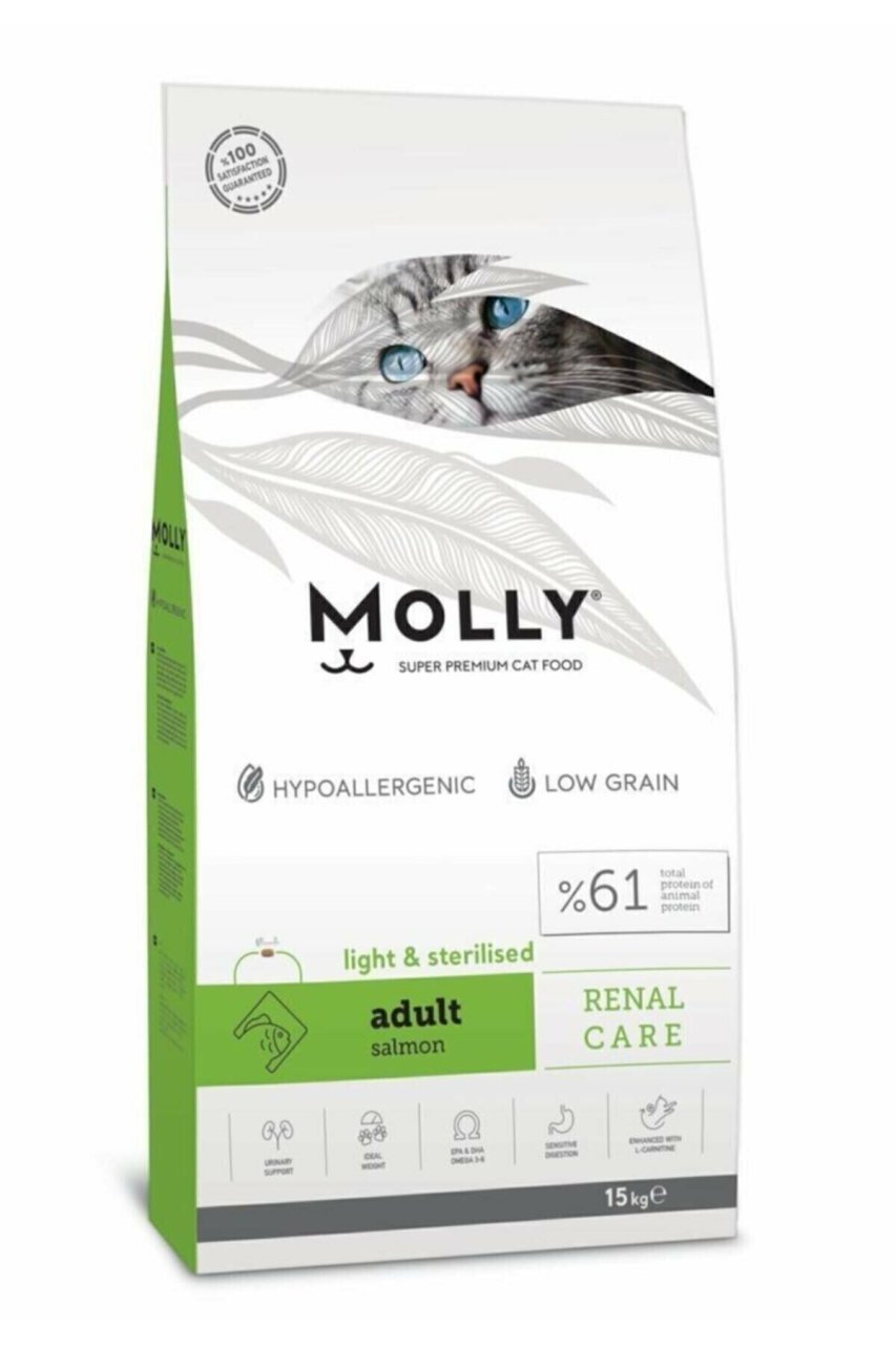Molly Sterilised Yetişkin Somonlu Light Kedi Maması 15 kg