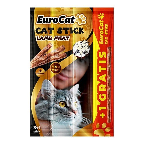 EuroCat Tahılsız Kuzulu Stick Kedi Ödülü 4x5 Gr