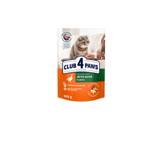 Club4Paws Ördekli Premium Pouch Kedi Maması 100Gr 24 Adet