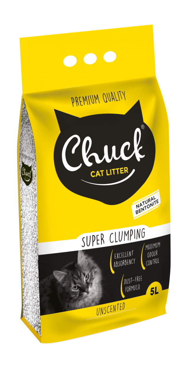 Chuck 5 Litre Parfümsüz Kalın Bentonit Kedi Kumu
