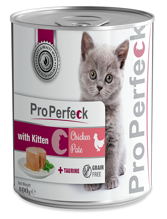 PRO PERFECK TAVUKLU YAVRU KEDİ KONSERVESİ 400 GR 12 ADET