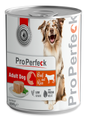 PRO PERFECK DANA ETLİ YETİŞKİN KÖPEK KONSERVESİ 400 GR 12 ADET