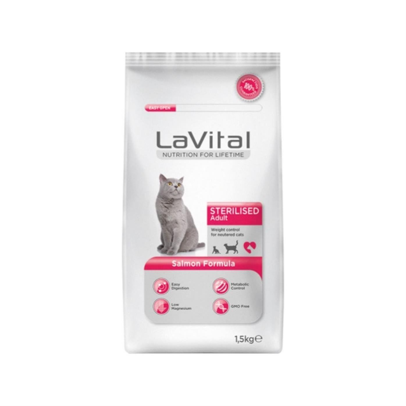 Lavital Sterilised Somon Balıklı 1.5 Kg Kısırlaştırılmış Kuru Kedi Maması